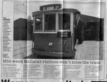 Newspaper, The Courier Ballarat, "Mid-week Ballarat visitors won't miss the tram" - 20/11/1997, 20/11/1997 12:00:00 AM