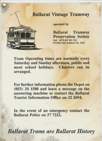 Sign, Warren Doubleday, ex front door of BTM depot, Oct. 1992