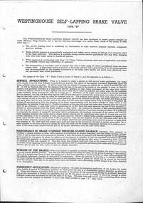 Manual, Doug Prosser, "Self-Lapping Drivers Brake Valve - Type W", "Type E Relay Valve", 1998