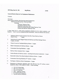 Manual, Doug Prosser, "General Electric Data for Car Equipment Maintenance", 1998