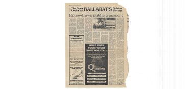 'Horse Drawn Public Transport' Ballarat Courier newspaper article.