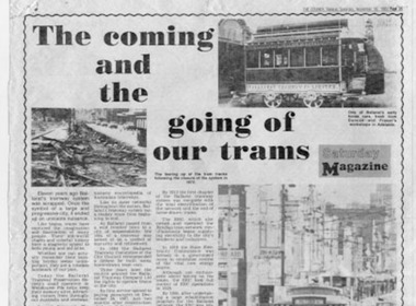 Newspaper, The Courier Ballarat, "The coming and going of our trams", 19/11/1983 12:00:00 AM