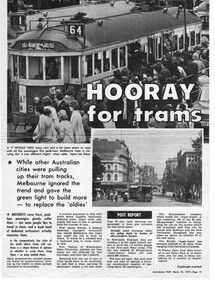 Newspaper, Australasian Post, "Hooray for Trams", Mar. 1977