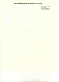Document - Letterhead, Ballarat Tramway Preservation Society (BTPS), BTPS letterhead, c1971