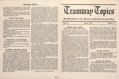 Magazine, Melbourne and Metropolitan Tramways Board (MMTB), "Tramway Topics" - M&MTB, 1947 and 1948