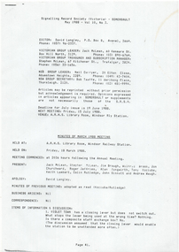 Document - Photocopy, Signalling Record Society of Victoria, "Safeworking Operations of the Ballarat Electric Tramway System", May. 1988