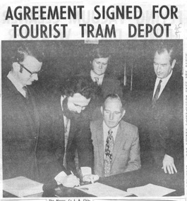 Newspaper, The Courier Ballarat, "Agreement signed for Tourist Tram Depot", 25/11/1971 12:00:00 AM
