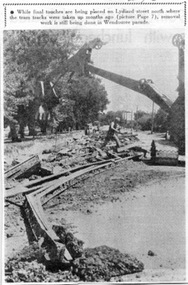 Newspaper, The Courier Ballarat, No headline - but depot Tram Lines ripped up, 13/02/1973 12:00:00 AM
