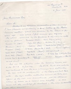 Document - Letter/s, Alf Twentyman, 3/06/1970 12:00:00 AM