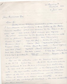 Document - Letter/s, Alf Twentyman, 3/06/1970 12:00:00 AM