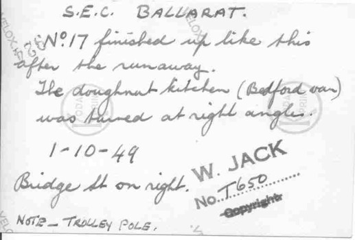 Tram 17 and S E Dickins store  - Wal Jack notes