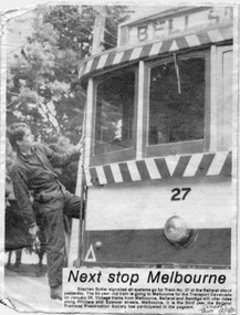 Newspaper, The Courier Ballarat, "Next Stop Melbourne", 18/12/1980 12:00:00 AM