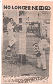 Newspaper, The Courier Ballarat, "No longer needed", 7/09/1971 12:00:00 AM