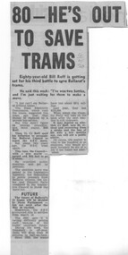 Newspaper, The Courier Ballarat, "80 - He's Out to Save Trams", 12/02/1970 12:00:00 AM