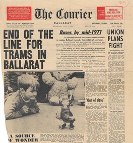 Courier Newspaper item "End of the line for trams in Ballarat'