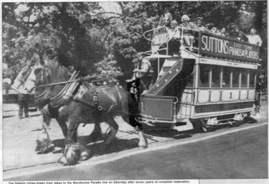 Newspaper, The Courier Ballarat, "Century old tram back on track", 9/11/1992 12:00:00 AM