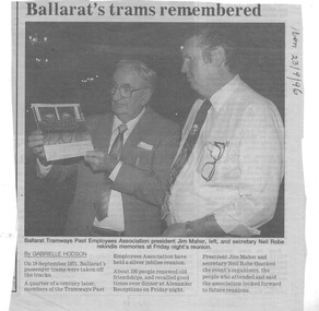 Newspaper, The Courier Ballarat, "Ballarat Trams Remembered", 23/09/1996 12:00:00 AM