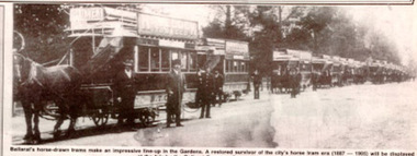 Newspaper, The Courier Ballarat, "Horse drawn tram back in town", "Fair offers change to take a trip in time", 5/10/1994 12:00:00 AM