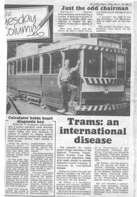 Newspaper, The Courier Ballarat, "Trams: an international disease", 22/05/1984