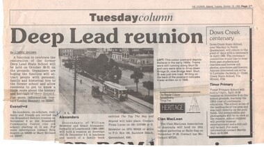 Newspaper, The Courier Ballarat, "Tuesday Column  - Heritage", 19/10/1993 12:00:00 AM