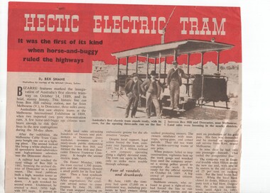Newspaper, People Magazine, "Hectic Electric Tram", 17/07/1963 12:00:00 AM