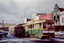 No. 21 and three other trams at City Loop looking east along the south side of Sturt St. - Edited and clean image