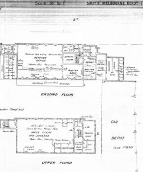 Planning drawings for South Melbourne Depot.