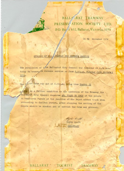 "Opening of the Tramway for Revenue Service"