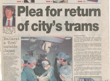 Newspaper, The Courier Ballarat, "Pleas for return of city's trams", 8/12/1995 12:00:00 AM