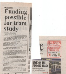 Newspaper, The Courier Ballarat, "Funding possible for tram study", 12/12/1995 12:00:00 AM