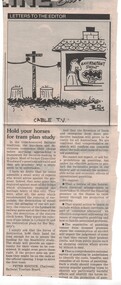 Newspaper, The Courier Ballarat, "Hold your horses for tram plan study", 3/02/1996 12:00:00 AM