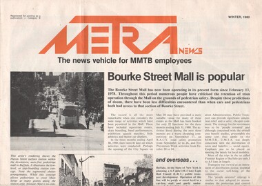 Magazine, Melbourne and Metropolitan Tramways Board (MMTB), "Metra News - Winter 1980", 1980