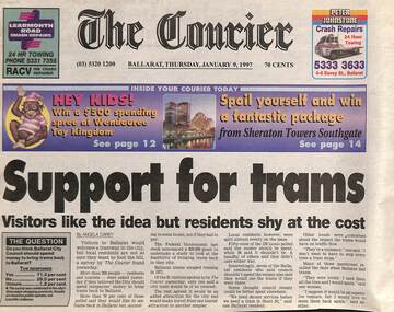 Newspaper item "Support for trams"
