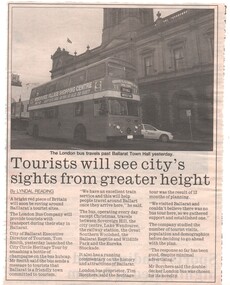 Newspaper, Lyndal Reading, "Tourist will see city's sights from greater height", 27/01/1998 12:00:00 AM