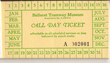 Ephemera - Ticket/s, Milldean Press, All Day Ticket, Aug. 2000