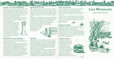 Pamphlet, City of Ballarat, "Lake Wendouree - Information Brochure", 1993