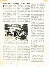 "Ballarat Electric Tramways, Past and Present"