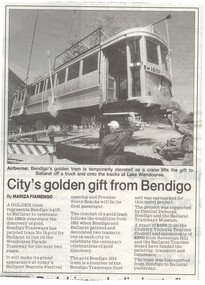 Newspaper, The Courier Ballarat, "City's golden gift from Bendigo", 2/03/2001 12:00:00 AM