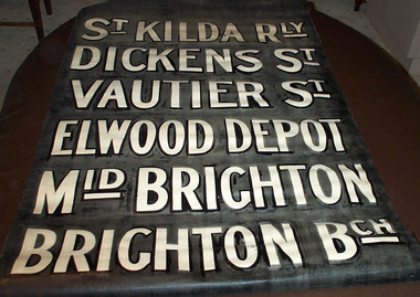 Functional object - Destination Roll, Victorian Railways, "St Kilda - Brighton", 1950?