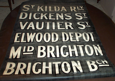 Functional object - Destination Roll, Victorian Railways (VR), "St Kilda - Brighton", 1950?