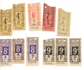 Ephemera - Ticket/s, State Electricity Commission of Victoria (SECV), Set of 11 mixed MMBtu, mid 1960's?