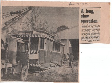 Newspaper, The Courier Ballarat, "A long slow operation", 19/06/1972 12:00:00 AM