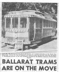 Newspaper, "Ballarat Trams are on the move", 17/06/1972 12:00:00 AM