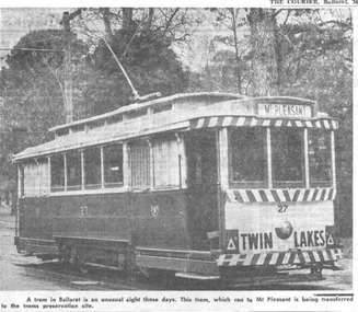 Newspaper, The Courier Ballarat, tram 27 in Wendouree Parade, 17/07/1972 12:00:00 AM