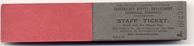 Ephemera - Ticket/s, State Electricity Commission of Victoria (SECV), SEC Staff
