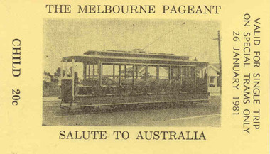 Ephemera - Ticket/s, "The Melbourne Pageant", 1981
