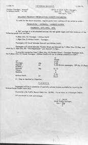 Ephemera - Tour Notes, Victorian Railways (VR), Apr. 1974