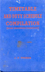 Book, J.F. Turner, "Timetable and Duty Schedule compilation [Road Passenger Transport], 1946
