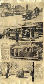Postcard - Folder set, four pictures of Ballarat Trams r, c1971