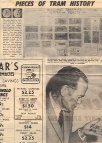 Newspaper, The Courier Ballarat, "Pieces of Tram History", Sept. 1971
